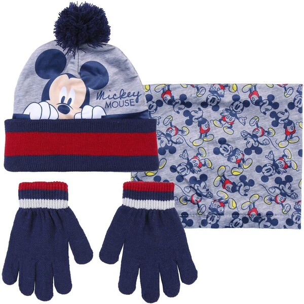 Levně Dárkový zimní set (čepice, nákrčník a rukavice) Mickey