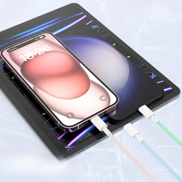 Cubenest Braided USB-C/USB-C napájecí kabel 60W 1m barevné 4ks - Kabely a redukce - Obrázek 9SD5000O01