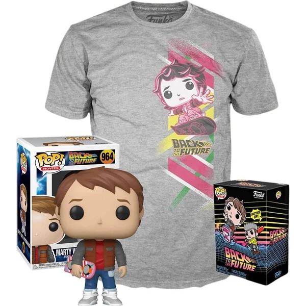 Funko POP! & Tee: Back to the Future - Marty w/Hoverboard L - Dárkové sety - Hlavní obrázek