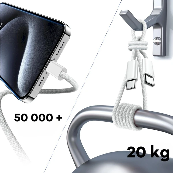 Cubenest Braided USB-C/USB-C napájecí kabel 60W 1m barevné 4ks - Kabely a redukce - Obrázek ASD5000O01
