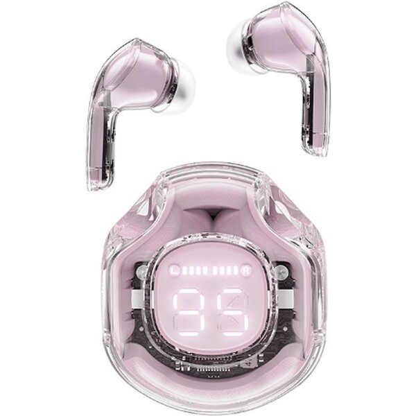 Levně Acefast T8 Crystal Bluetooth sluchátka do uší růžová