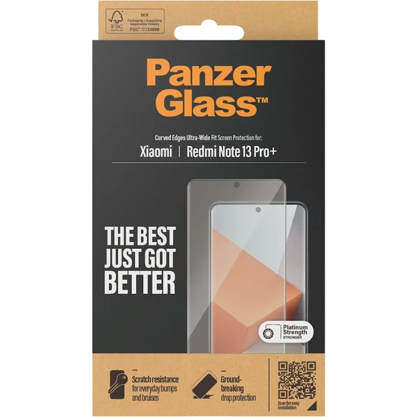PanzerGlass Ultra-Wide Fit ochranné sklo Xiaomi Redmi Note 14 Pro/14 Pro+/13 Pro+ 5G - Ochranné folie a skla - Obrázek BT51000P01