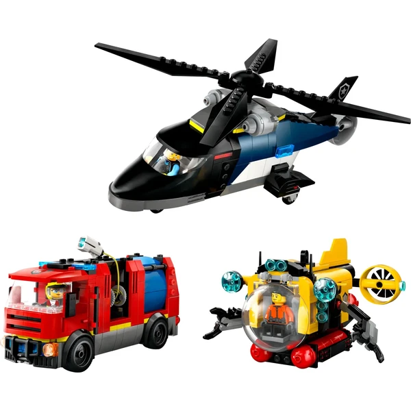 LEGO City 60462 Remix: Helikoptéra, hasičský vůz a ponorka - LEGO - Obrázek C2SE000J01