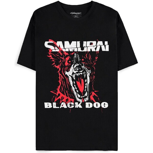 Levně Tričko Cyberpunk 2077 - Black Dog Samurai Album Art S