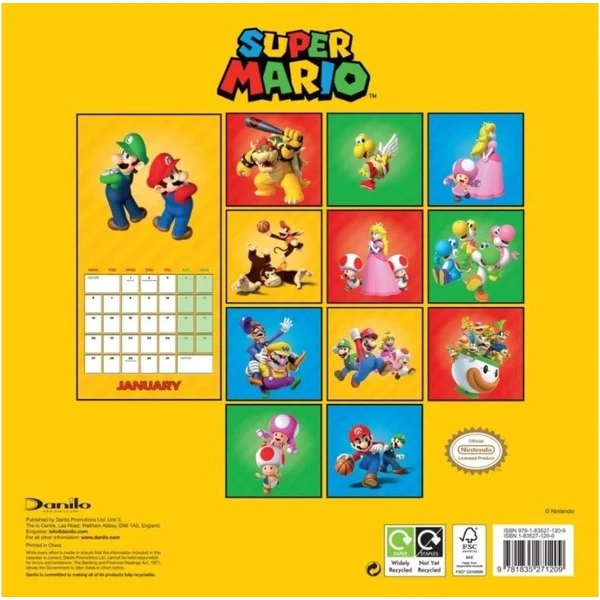 Kalendář Super Mario 2025 - Kalendáře - Obrázek D1M9000O01