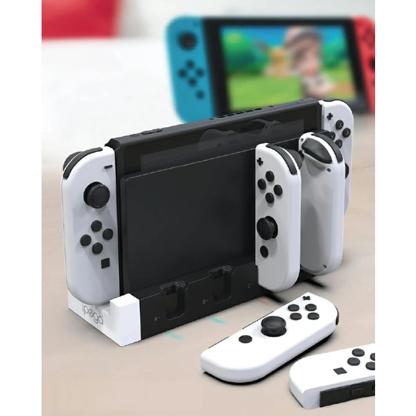 iPega 9186 nabíjecí stanice pro Nintendo Switch a Joy-con bílá/černá - Nabíječky - Obrázek DK81000701