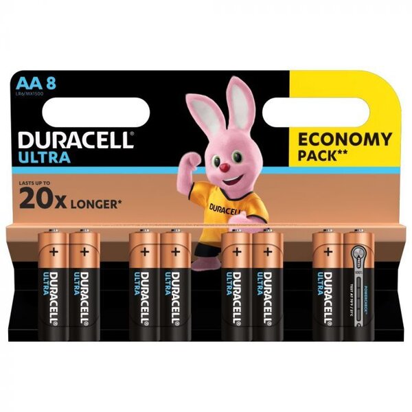 Duracell Ultra AA alkalická baterie, 8 ks