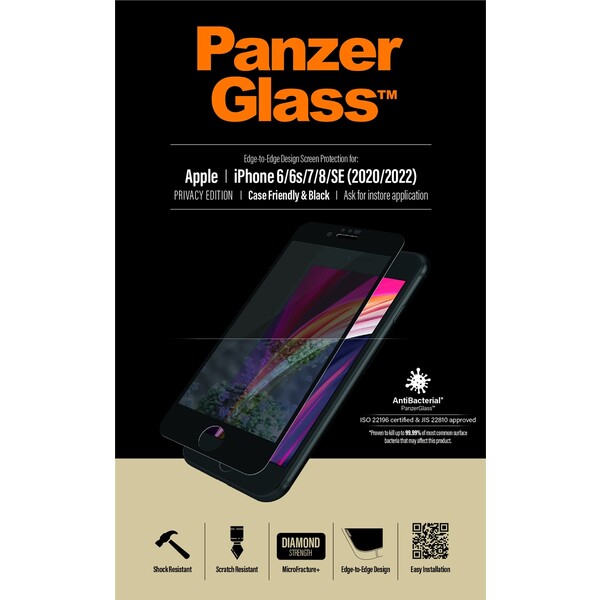 Levně PanzerGlass Edge-to-Edge Privacy Apple iPhone 6/6s/7/8/SE (20/22) černé