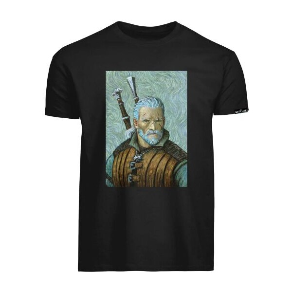 Levně Tričko The Witcher - Geralt Van Gogh Art on Black M