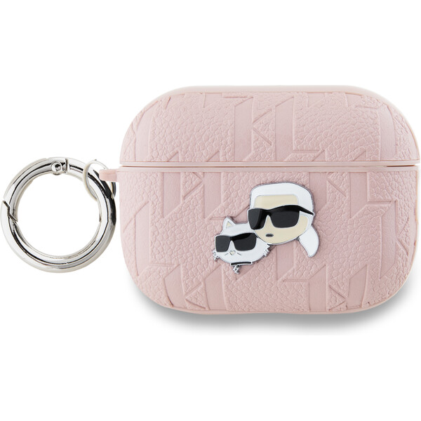 Karl Lagerfeld PU Embossed Karl and Choupette Heads pouzdro AirPods Pro 2 růžové