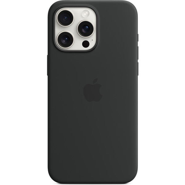 Levně Apple silikonový kryt s MagSafe na iPhone 15 Pro Max černý