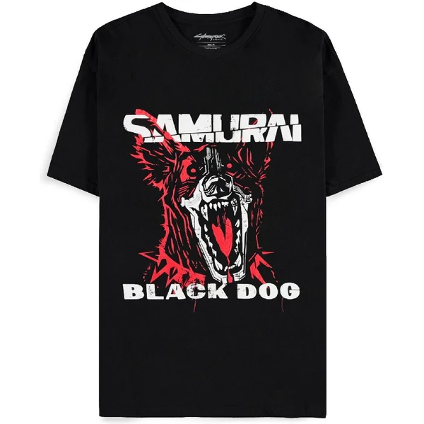 Tričko Cyberpunk 2077 - Black Dog Samurai Album Art L - Trička - Hlavní obrázek