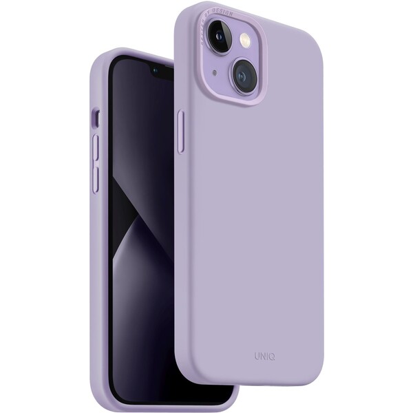 Levně UNIQ Lino silikonový kryt iPhone 14 fialový