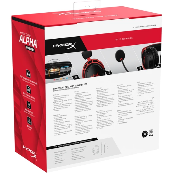 HyperX Cloud Alpha bezdrátový herní headset černý - Sluchátka - Obrázek F4JF100501