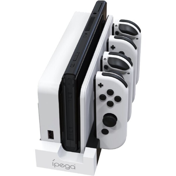 Levně iPega 9186 nabíjecí stanice pro Nintendo Switch a Joy-con bílá/černá