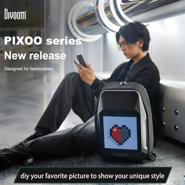 Divoom Cyberbag Pixel Art LED batoh černý - Batohy - Obrázek G8LG000K01