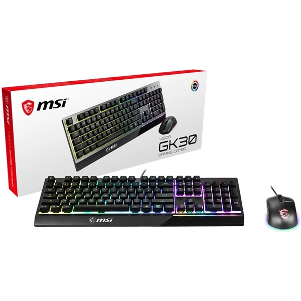 MSI VIGOR GK30 Combo herní set klávesnice s myší CZ/SK černý - Klávesnicové sety - Obrázek GAU2000601