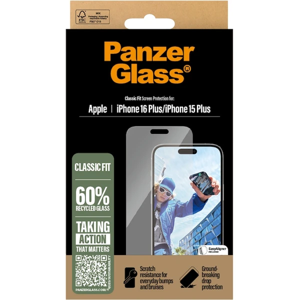 PanzerGlass® Classic Fit sklo Apple iPhone 16 Plus - Ochranné folie a skla - Obrázek GC08000P01