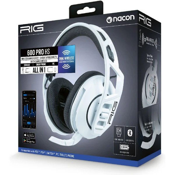 Nacon RIG 600 PRO HS bezdrátová herní sluchátka bílá - Sluchátka - Obrázek GCO7000K01