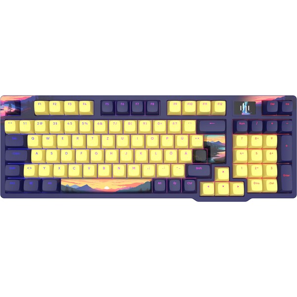 Levně Dark Project 98 Sunset mechanická klávesnice fialovožlutá (DE)