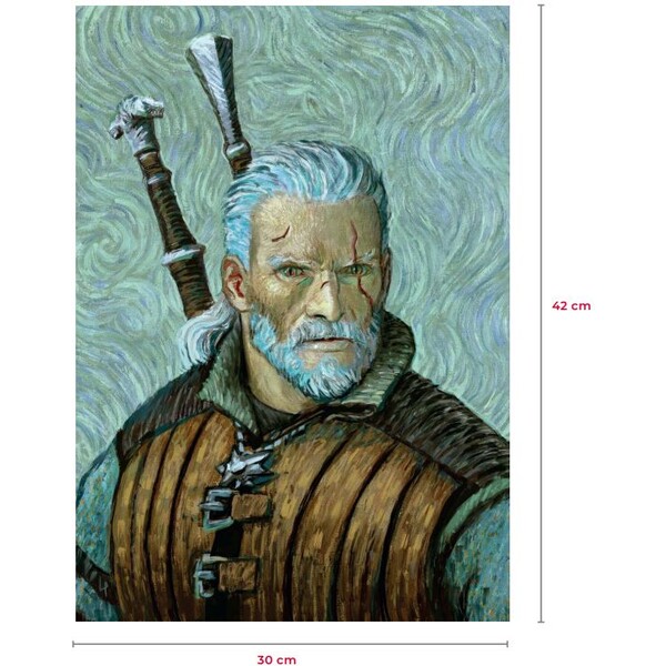 Levně Litografie The Witcher - Geralt van Gogha Art 30 x 42 cm
