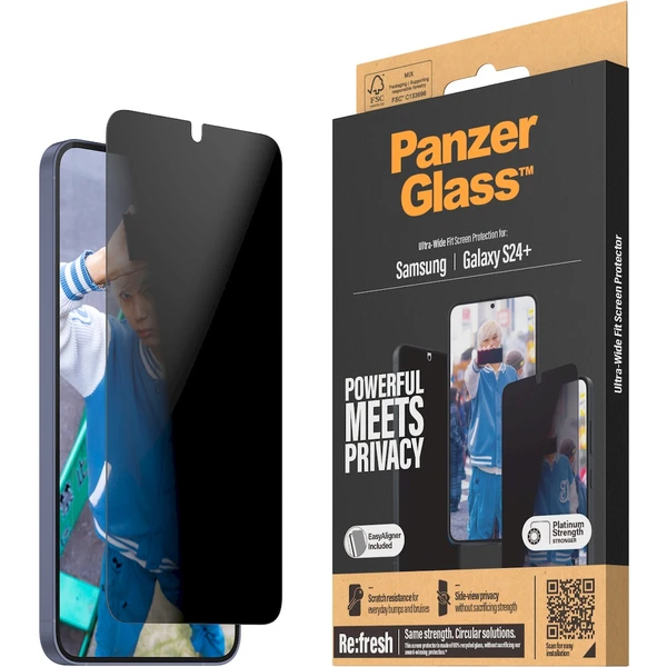 PanzerGlass Privacy Samsung Galaxy S24+/S25+ s instalačním rámečkem - Ochranné folie a skla - Obrázek HQ51000P01