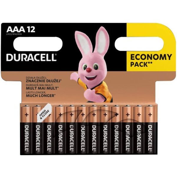 Duracell Basic AAA alkalická baterie, 12 ks