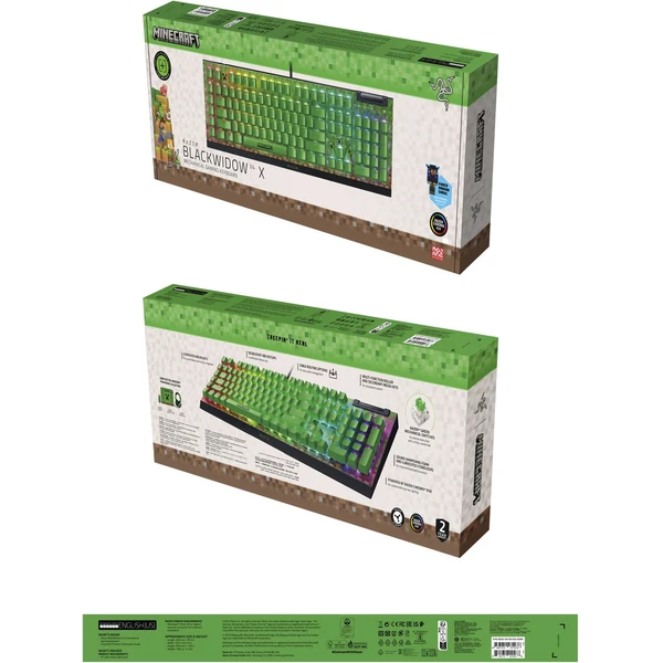 Razer BlackWidow V4 X Green Switch Minecraft Ed. herní klávesnice (US) černá - Klávesnice - Obrázek I3QD000J01