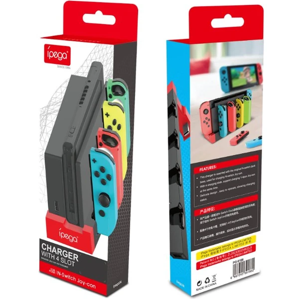iPega 9186 nabíjecí stanice pro Nintendo Switch a Joy-con bílá/černá - Nabíječky - Obrázek IK81000701
