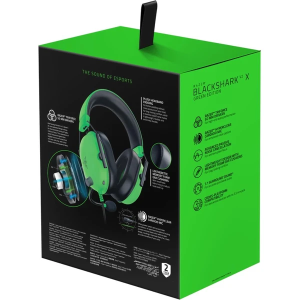 Razer Blackshark V2 X herní sluchátka zelená - Sluchátka - Obrázek IY8A300401