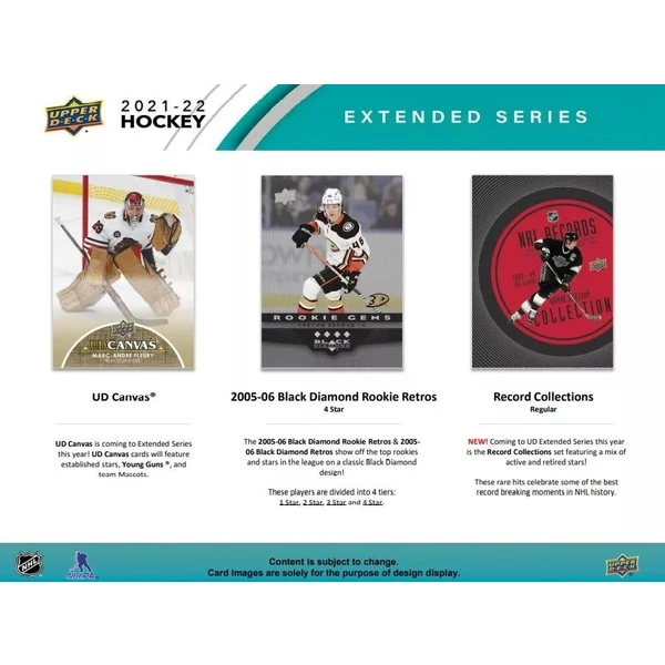 Hokejové karty Upper Deck - 21-22 Extended Series Hockey Retail Balíček - Hokejové karty - Obrázek J5WP100501