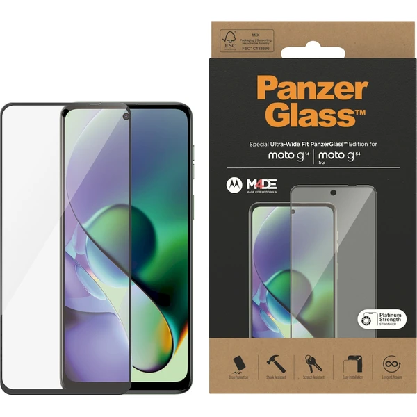PanzerGlass Ultra-Wide Fit ochranné sklo Motorola Moto G14/G54/G54 Power - Ochranné folie a skla - Obrázek JR51000P01