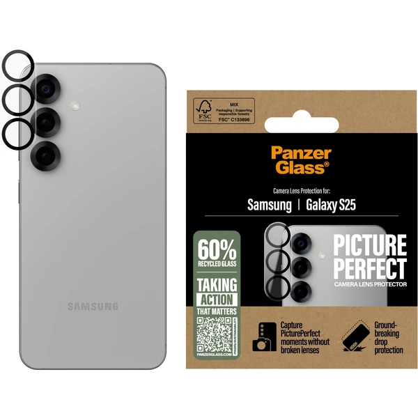 PanzerGlass® Camera Protector ochrana fotoaparátu Samsung Galaxy S25 - Ochranné folie a skla - Obrázek K0FC000J01