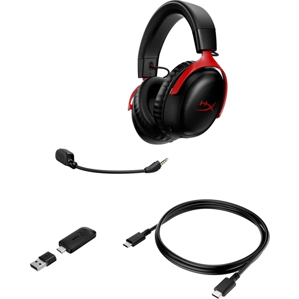 HyperX Cloud III bezdrátový herní headset červený - Sluchátka - Obrázek K1Z1000N01