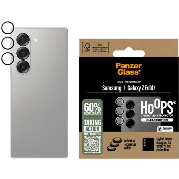 PanzerGlass® Hoops™ kroužky pro čočky fotoaparátu Samsung Galaxy Z Fold7 čirá - Ochranné folie a skla - Obrázek K4SE000K01
