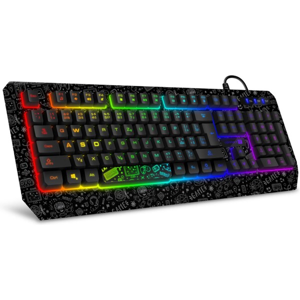 Levně CONNECT IT DOODLE RGB herní klávesnice (CZ+SK verze) černá