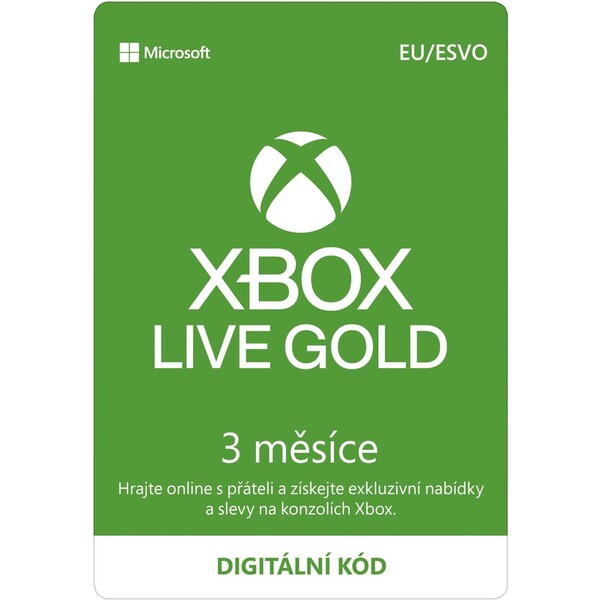 Microsoft Xbox Live Gold na 3 měsíce