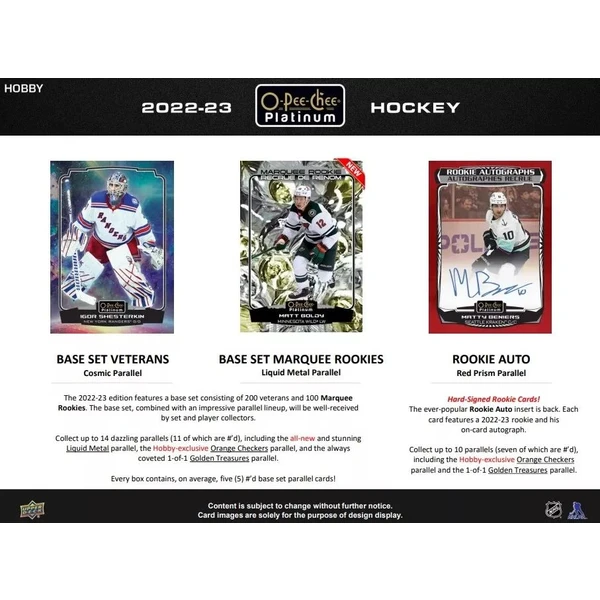 Hokejové karty Upper Deck O-Pee-Chee Platinum Hockey Hobby Box 2022-23 - Hokejové karty - Obrázek L172000K01