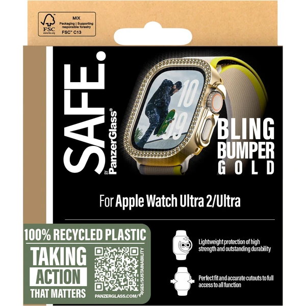 PanzerGlass® SAFE Apple Watch Ultra 3/2/1 bumper rámeček třpytivě zlatý - Pouzdra - Obrázek LHWA000L01