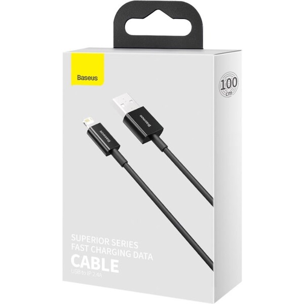 Datový kabel Baseus Superior Series Fast Charging Data Cable USB to iP 2.4A 1m, černá