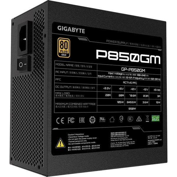 GIGABYTE P850GM 850W - Zdroje - Obrázek MLVK300401
