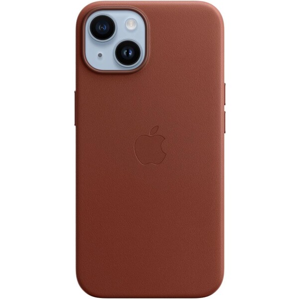 Levně Apple kožený kryt s MagSafe na iPhone 14 cihlově hnědý