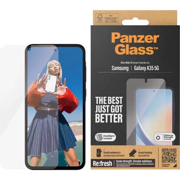 PanzerGlass Ultra-Wide Fit ochranné sklo Samsung Galaxy A35 5G - Ochranné folie a skla - Obrázek N8G3000P01