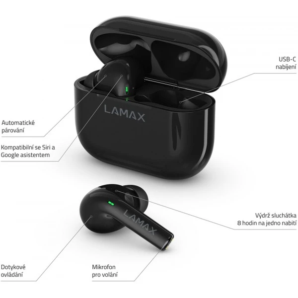 LAMAX Clips1 bezdrátová sluchátka černá - Sluchátka - Obrázek N8UK100501