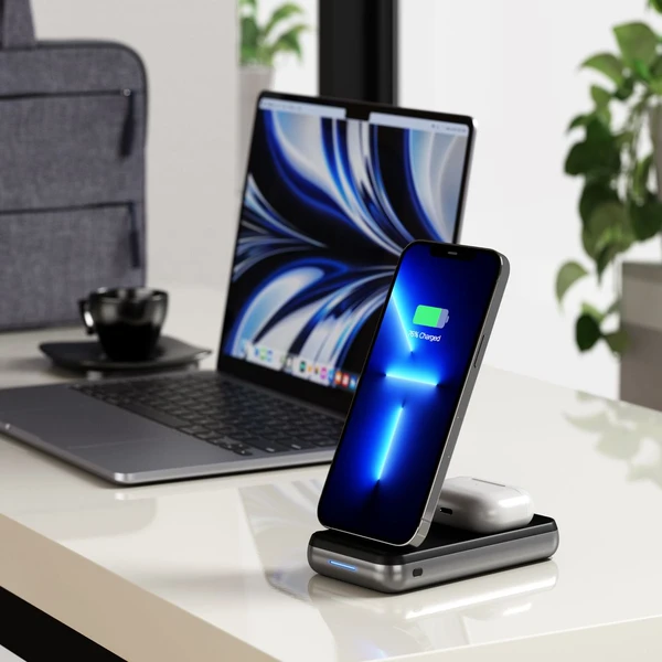 Satechi Powerbanka s bezdrátovou nabíječkou 10 000 mAh vesmírně šedá - Powerbanky - Obrázek NBH8000601