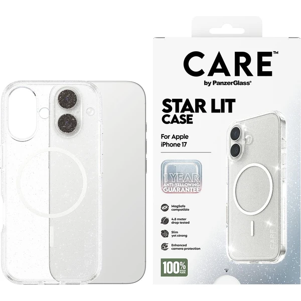 PanzerGlass® CARE Star Lit kryt s MagSafe Apple iPhone 17 třpytivý/bílý - Pouzdra - Obrázek NQDH000K01