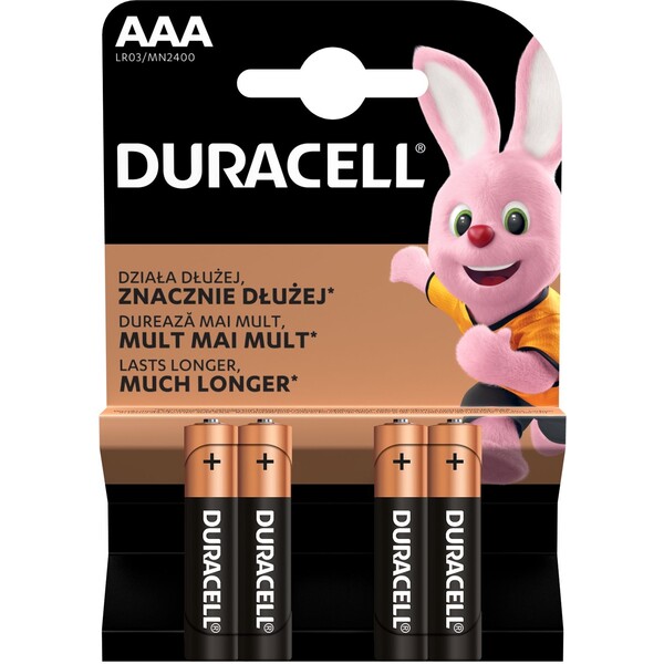 Duracell Basic AAA alkalická baterie, 4 ks
