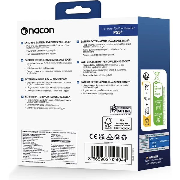 Nacon Externí baterie pro herní ovladače DualSense Edge - Baterie - Obrázek O6N2000O01