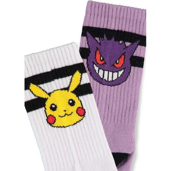 Ponožky dámské sportovní Pokémon - Pikachu & Gengar 35/38 (2 páry) - Ponožky - Obrázek O6QE000N01