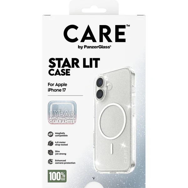 PanzerGlass® CARE Star Lit kryt s MagSafe Apple iPhone 17 třpytivý/bílý - Pouzdra - Obrázek OQDH000K01